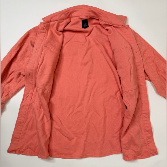 Pink Shacket Brushed Oversized Long Sleeve Button Down Shirt Jacket Fleece Plaid - Picture 8 of 17